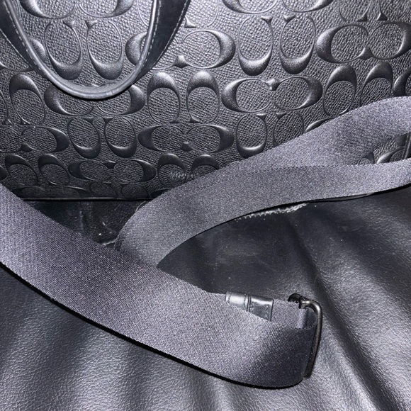 Coach Embossed Black Leather Briefcase - Picture 5 of 9